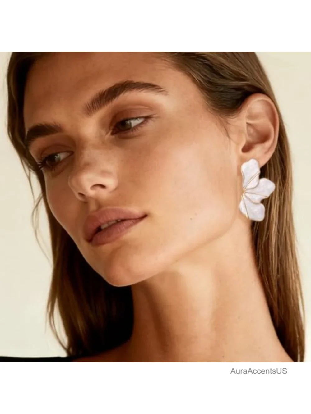 Chunky Gold Flower Earrings for Women - Oversized Tropical Statement Jewelry